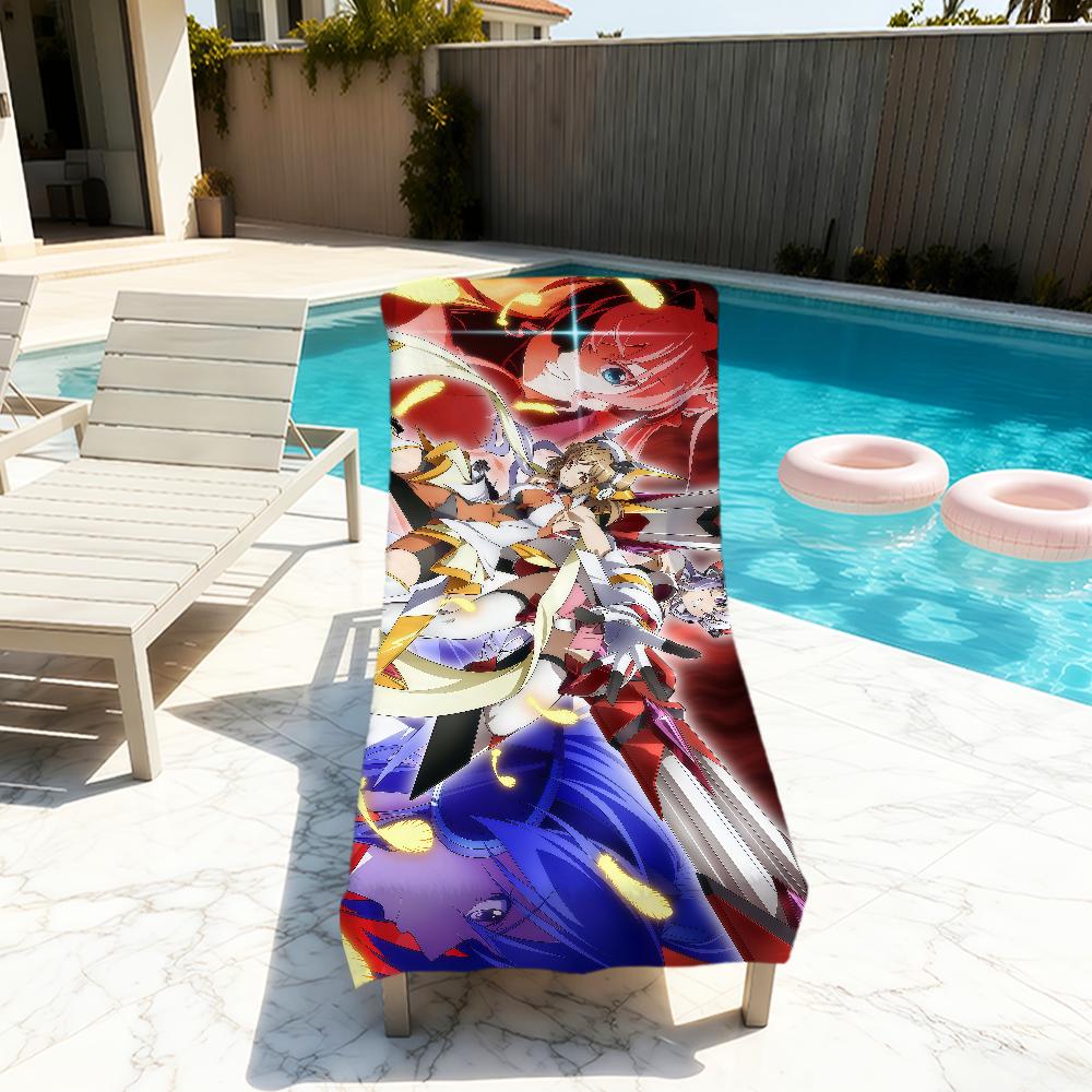 Аниме фан-арт Senki Zessho s-Symphogear мягко напечатанные Пляжные полотенца Полотенце для поездки купание Лето Отпуск Ванна Бассейн Лагерь Подарок