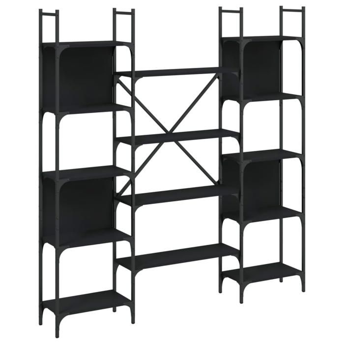 VidaXL Bibliothèque noir 155,5x24x166,5 cm bois d'ingénierie 838858