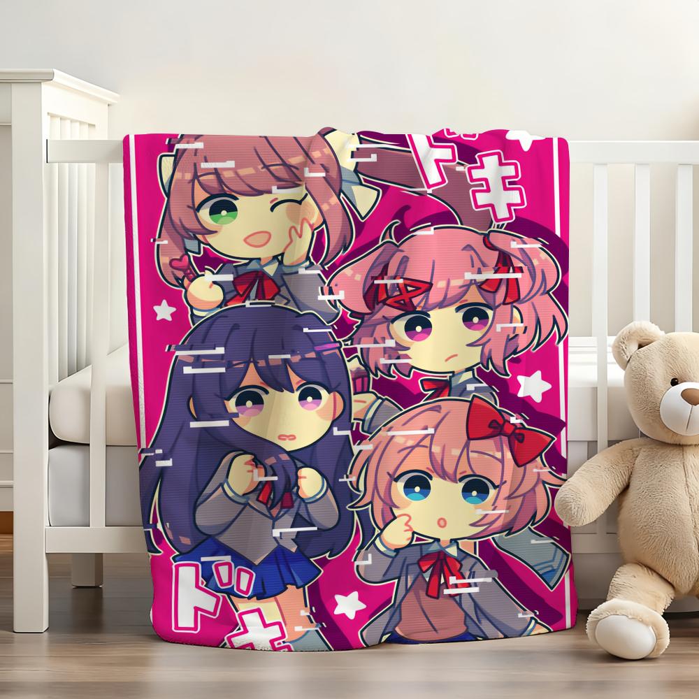 Игровое одеяло Doki S D Doki L Литературный клуб Мягкое и приятное для кожи Для дивана Кровати Дневного сна Покрывало Всесезонное Одеяло
