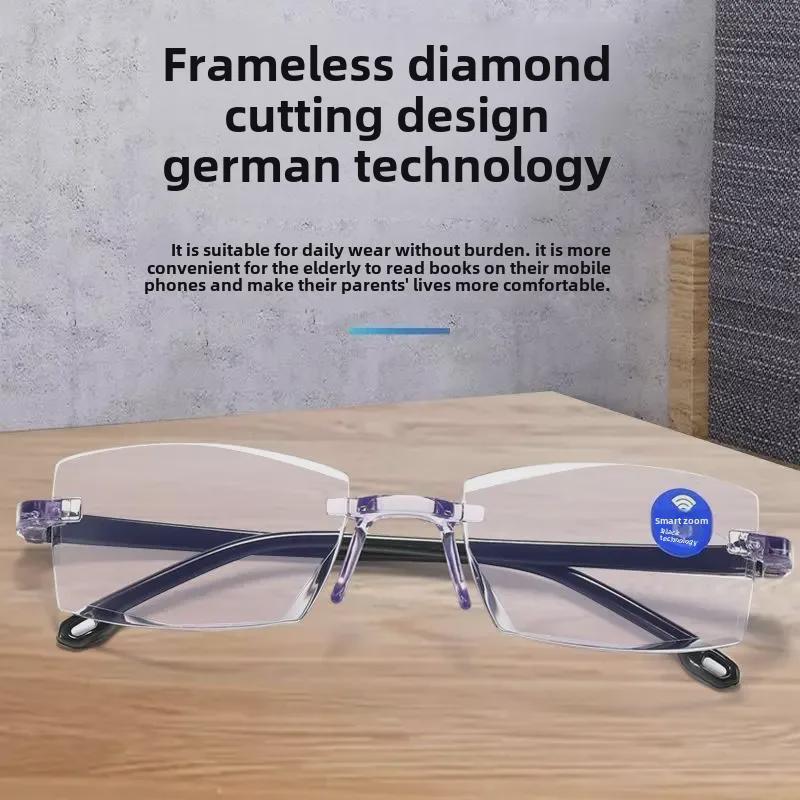 Blue Light Blocking Frameless Reading Glasses - Ultra-Light, HD, Unisex, Fashionable Style