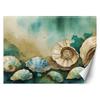 Wallpaper Sea Shells Turquoise Acrylic