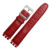 17 мм 19 мм Оригинальный ремешок для часов из телячьей кожи Для Swatch Мужской Женский Браслет с узором под аллигатора Аксессуары для ремешка