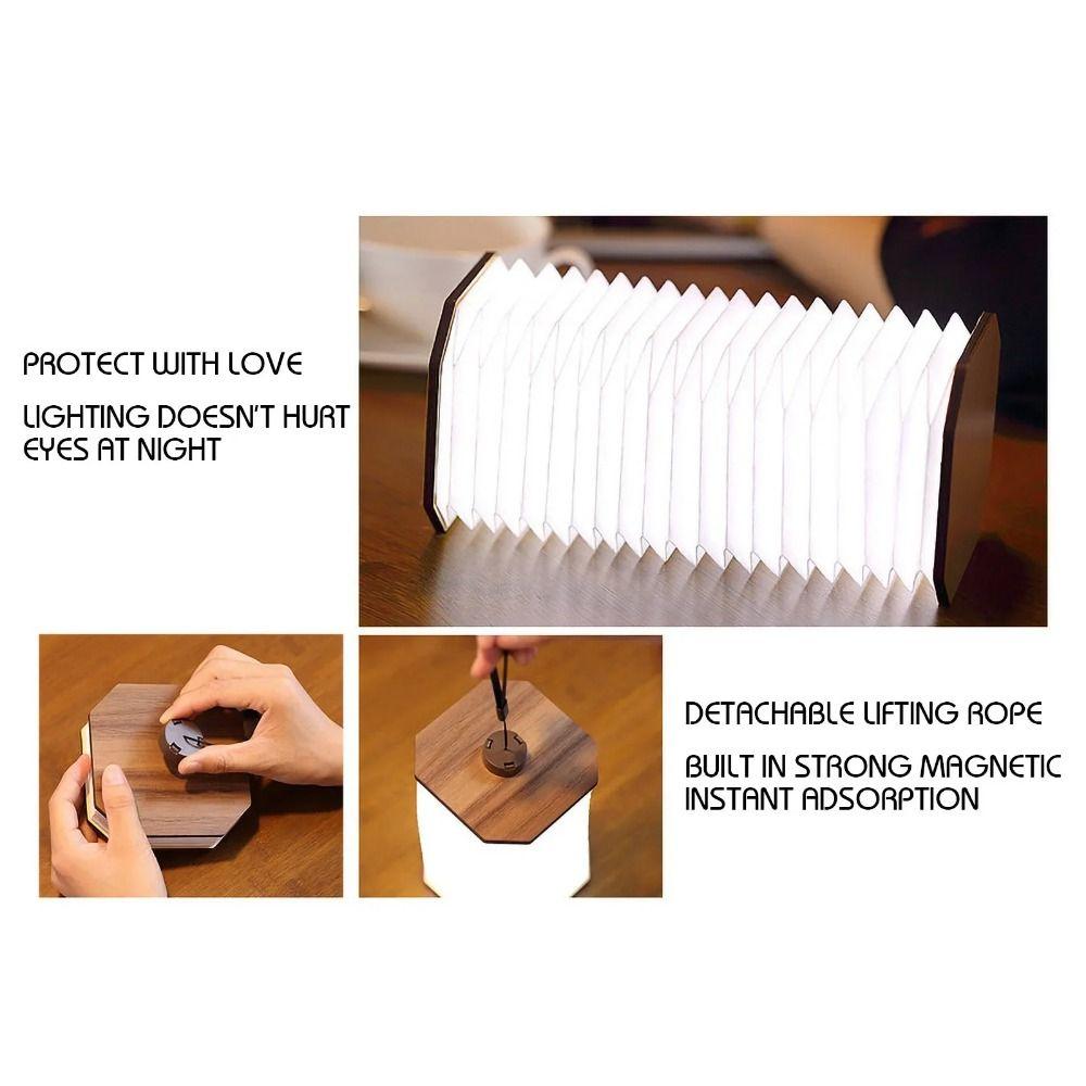 С отсоединяемой ручной полосой, деревянный перекидной ночник, 2 цвета, светодиодная настольная лампа, прикроватная