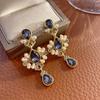 Французские ретро-серьги, элегантные - сверкающие акценты из бриллиантов, высококлассная элегантность, изысканные серьги-подвески