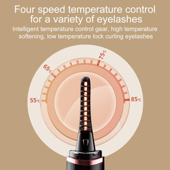 Электрические щипцы для завивки ресниц с подогревом, светодиодный дисплей, 4 температурных режима, зарядка через USB, быстрый нагрев