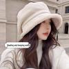 Женская рыбацкая шляпа: Бархатная подкладка, защита ушей, овечья шерсть, повседневный восьмиугольный берет для осени и зимы.