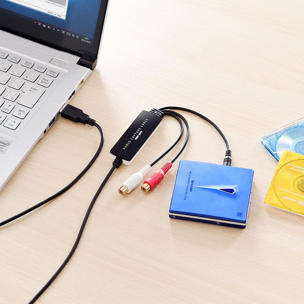 Sanwa Direct USB Audio Capture Аналоговая аудио оцифровка Кассета Совместимое с Windows программное обеспечение В комплекте Лента/MD/Запись 400-MEDI017