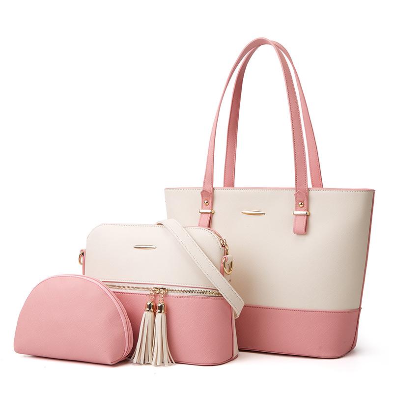 "2024 New Style Mother-Child Bag: Elegant 3-Piece Set, Single Shoulder & Crossbody Women's Handbag"