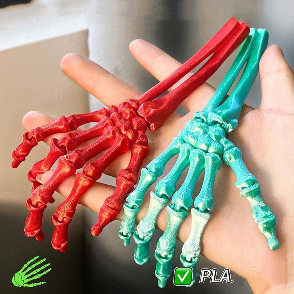 3D Printed Movable Joint Skeleton Claw Flexible Human Skeleton Palm Model Home Desktop Decor