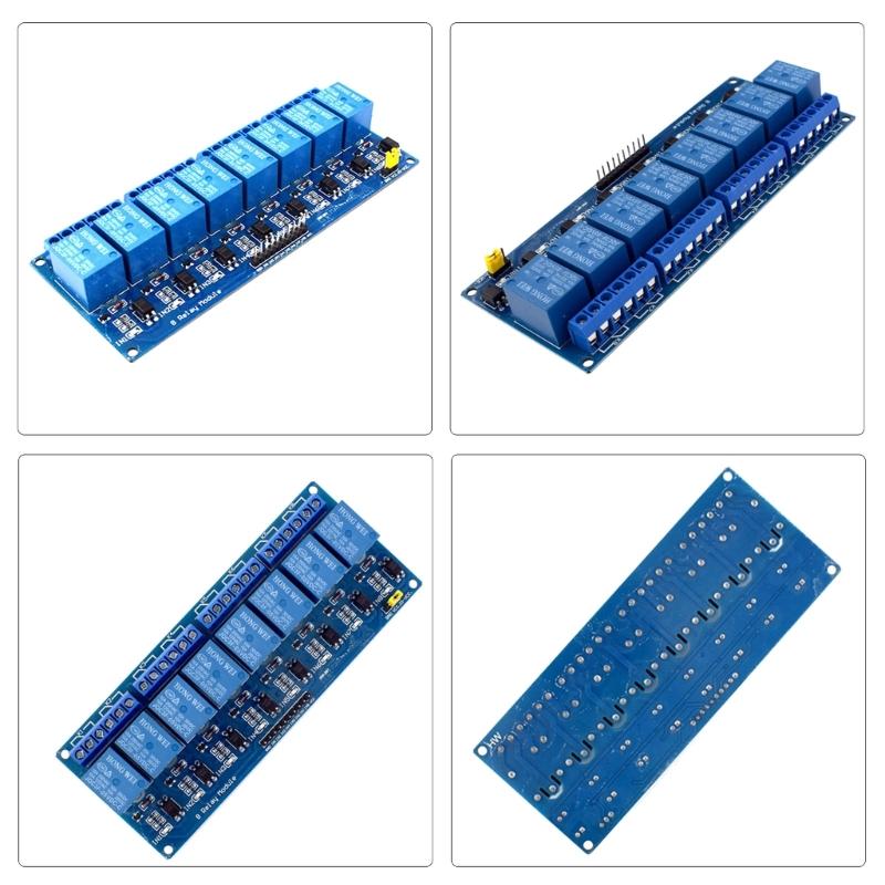 Multi Platform Supported 8 Channel Relays Module Relays Expansion Board 8-Way for Intelligent Home Developers 5V/12V/24V