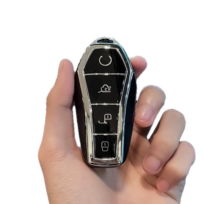 Чехол для ключа BYD для Qin PLUS, Tang DMI, Dolphin, e2, Song Pro, Qin, Han EV - Стильный TPU чехол с пряжкой