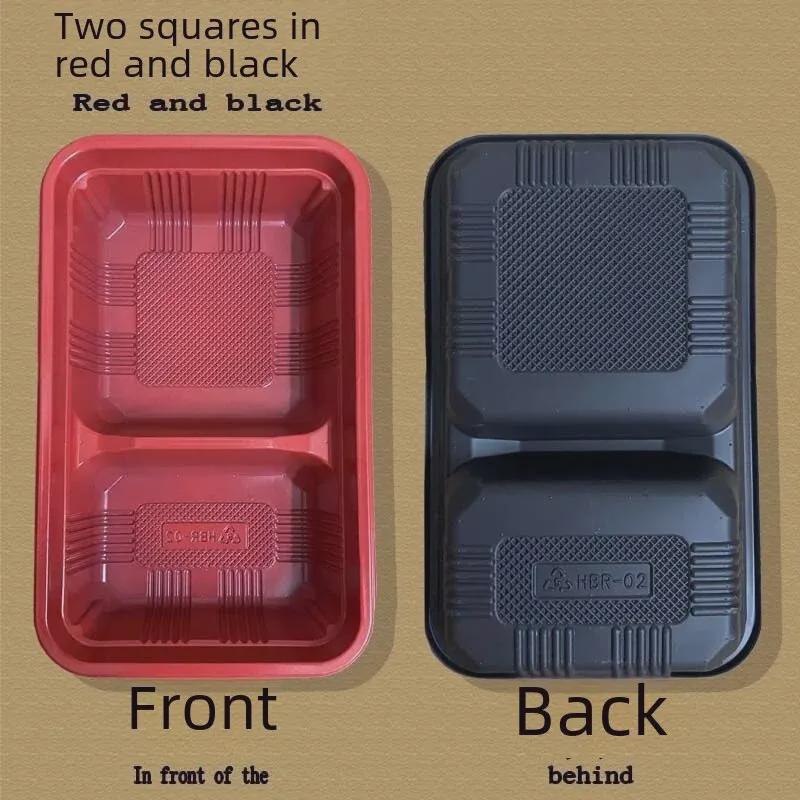 Disposable Multi-Grid Lunch Boxes: Four, Three, & Two-Compartment Options, Rectangular Thickened Plastic, Fast Food Ready, Free Shipping