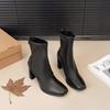 Winter Platform Thick Heel Women Ankle Boots Fashion Square Toe Zippers Shoes Female Stretch Slim Short Booties Zapatos De Muje