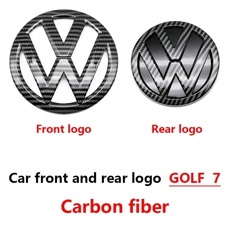 For Volkswagen Chrome Silver/Glossy Black Front Radiator Grille & Rear Trunk Lid Emblems for VW Golf 7 (2014 - 2017) - Auto Badge Accessories
