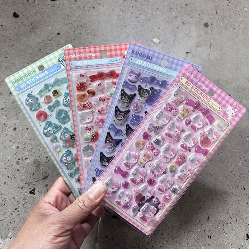 1/8 шт. 3D наклейки Sanrio Sanrio Kuromi Pochacco My Melody Cinnamoroll Hangyodon Чехол Сумка Украшение Подарки на День Рождения