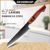 Универсальный нож Grandsharp, 6 дюймов, 67 слоев, дамасская сталь, 10Cr15C0Mov, кухонная овощечистка, ножи для очистки фруктов и мяса с ручкой из сандалового дерева