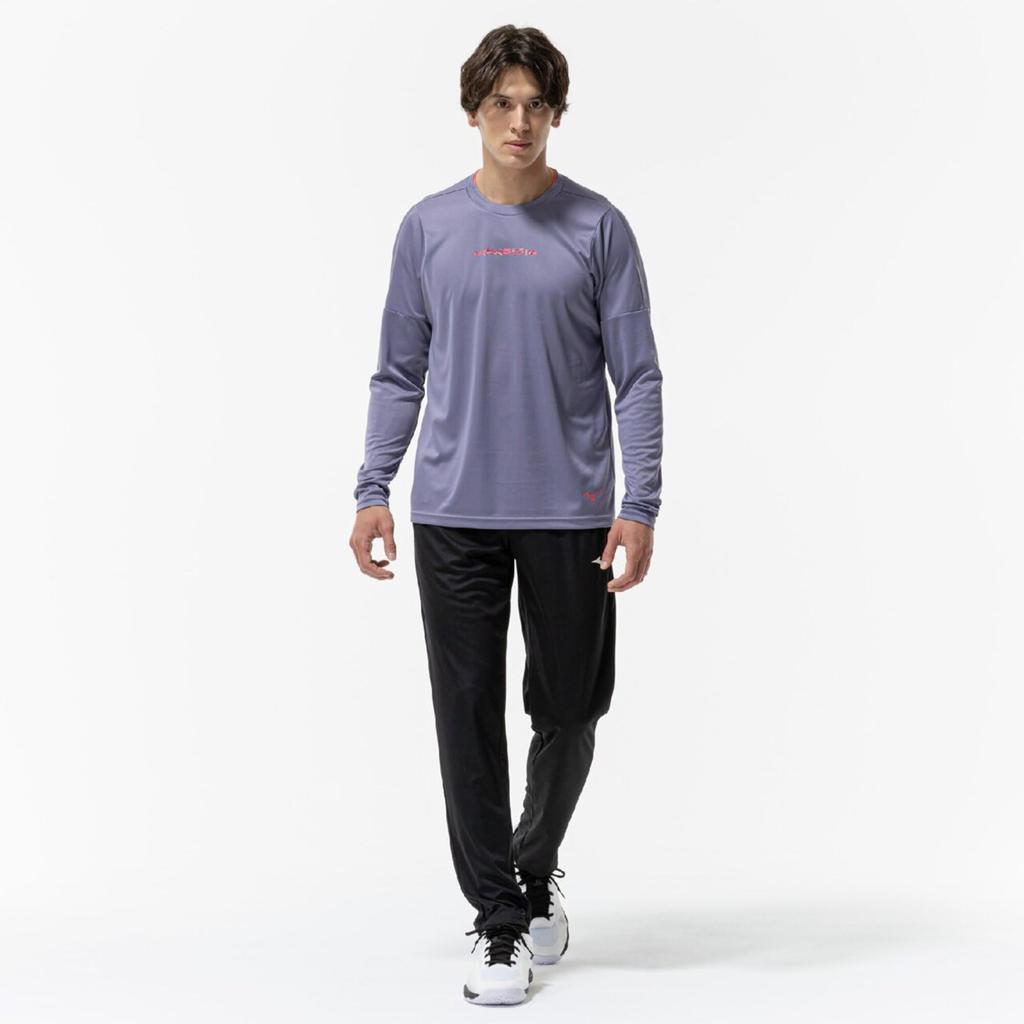 Tennis Wear Long Sleeve Practice Granite Size 62JAC542 T-Shirt, Moisture-Wicking, Quick-Drying, Unisex, Gray, XS,