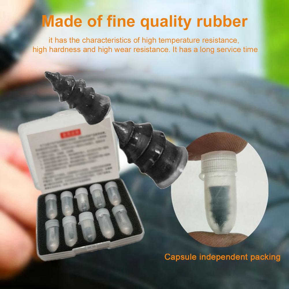 10pcs Repairing Nail for Car Trucks Motorcycle Bike Tire Puncture Repairing Tubeless Rubber Nails Set