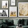 Africa Lion Elephant Giraffe Zebra Cactus Nordic Posters And Prints Wall Art Canvas For Living Room Decor Painting Wall Pictures