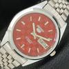 AUTOMATIC SEIKO 5 JAPAN MENS 6309A REFURBISHED RED COLOR DIAL WATCH A440264-9 Sk-a440264-1