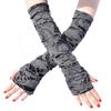 Dark Punk Long Halloween Fingerless Ripped Gloves