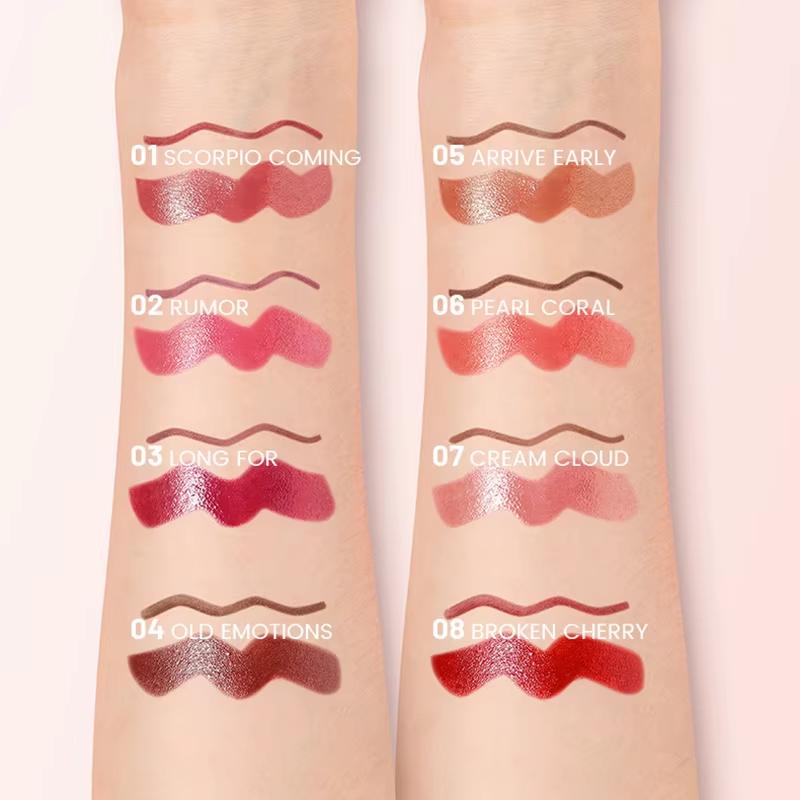 2 шт. набор помад-блесков для губ с эффектом водного света, с глянцевой блестящей желейной помадой и матовой подводкой для губ, контурный макияж