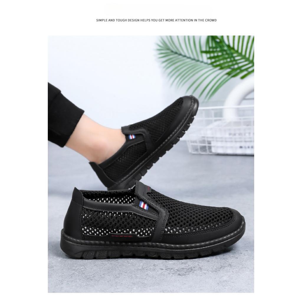 Men's Summer Mesh Shoes, Polyurethane Lightweight Oversized Cloth Shoes