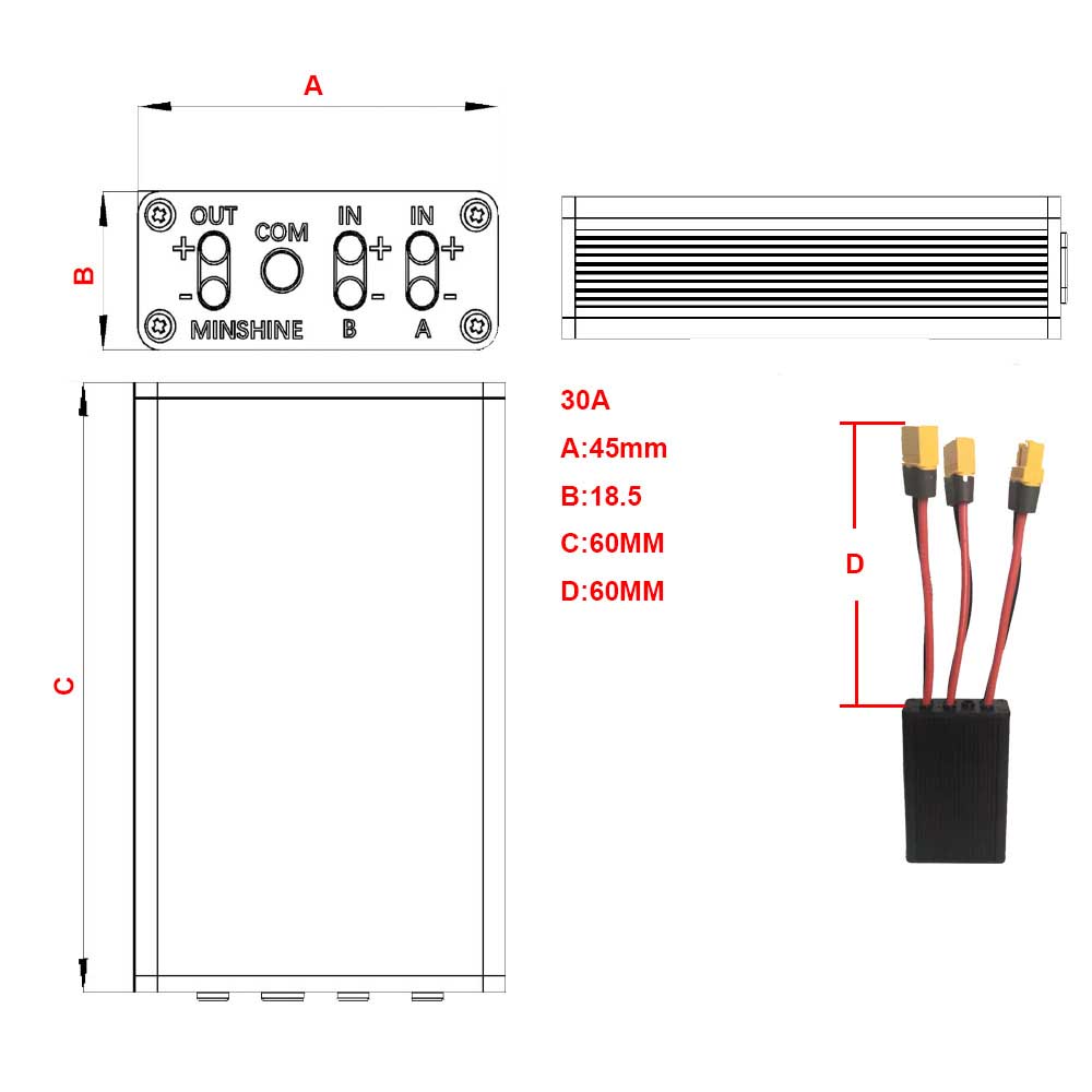 30A Dual Battery Connection Switcher Parallel Module Increase Battery Capacity