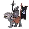 1PCS Medieval Lotr Figures Orc Cav BanV Soldiers Brown Wolf Rider Mount Knights Building Blocks Bricks Toys for Children Gifts