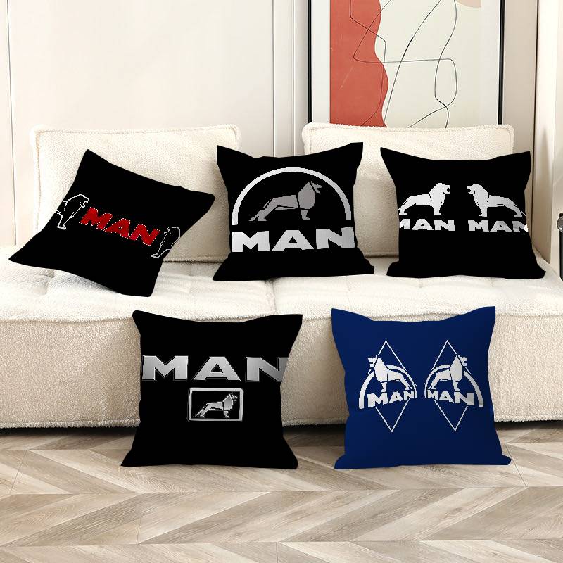 M-Man Truck Logo Pillow Gifts Home Office Furnishings Bedroom Sofa Car Cushion Cover Case 45X45Cm