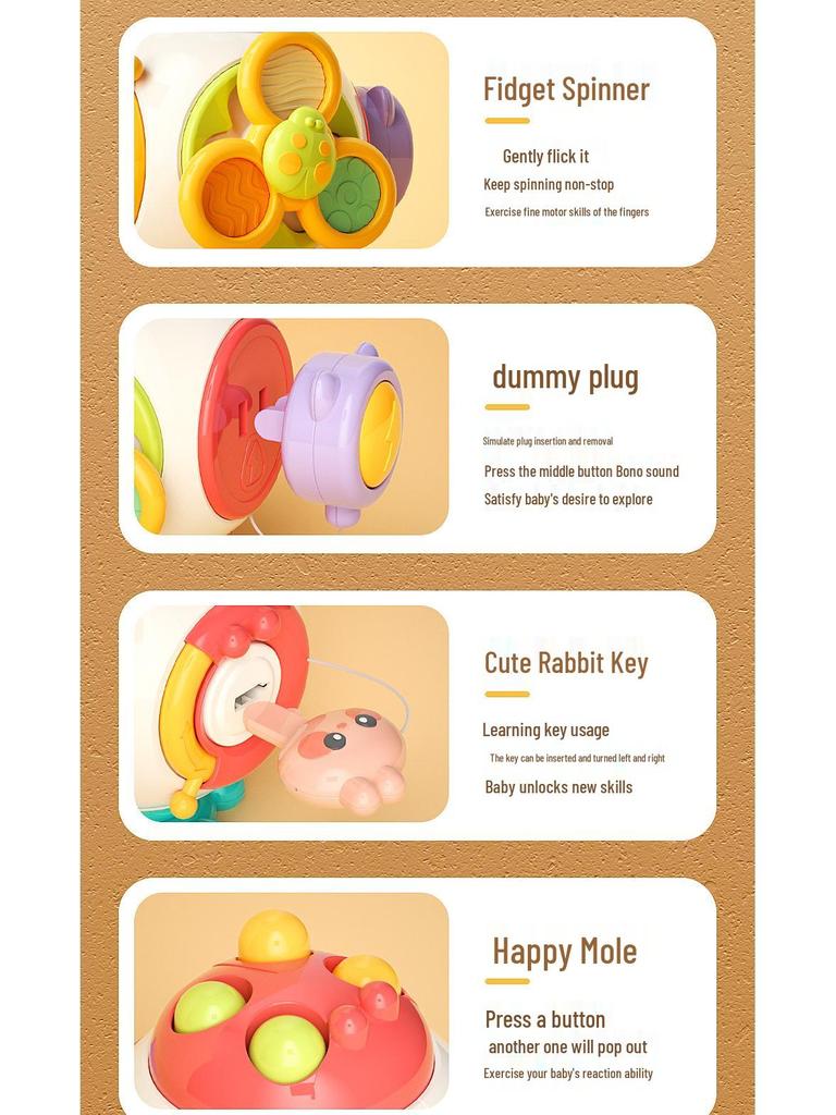 Busy Grabbing Ball: Tactile Rattle Toy for Infant and Toddler Hand Movement and Concentration Training