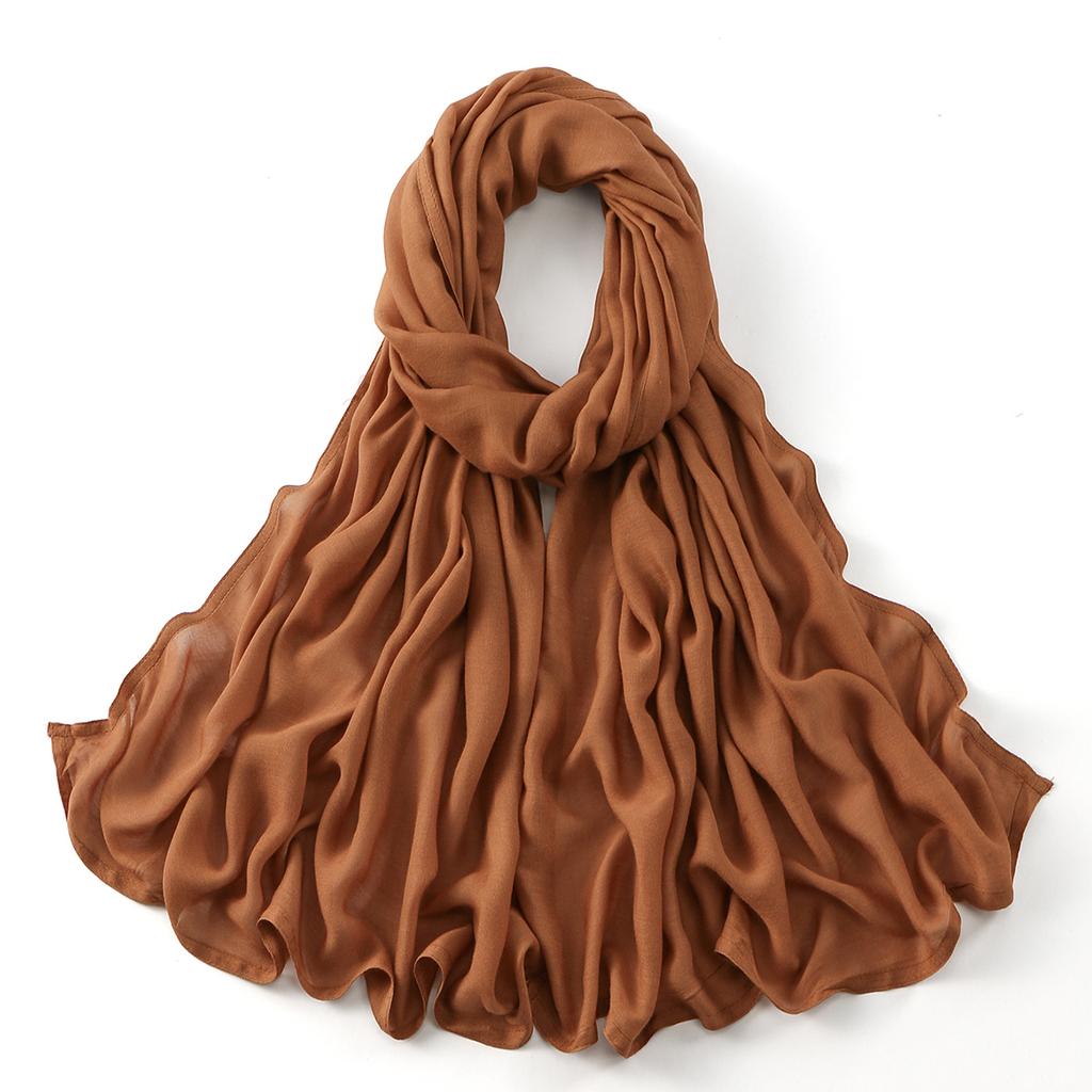 Muslim Modal Hijab Cotton Rayon Scarf for Women Double Stitching Wide Edge Rayon Shawl Islamic Thin Soft Viscose Turban Headband