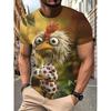 Забавные футболки с 3D-принтом с животным узором, косплей, повседневные, спортивные, с круглым вырезом, с коротким рукавом, мужские футболки