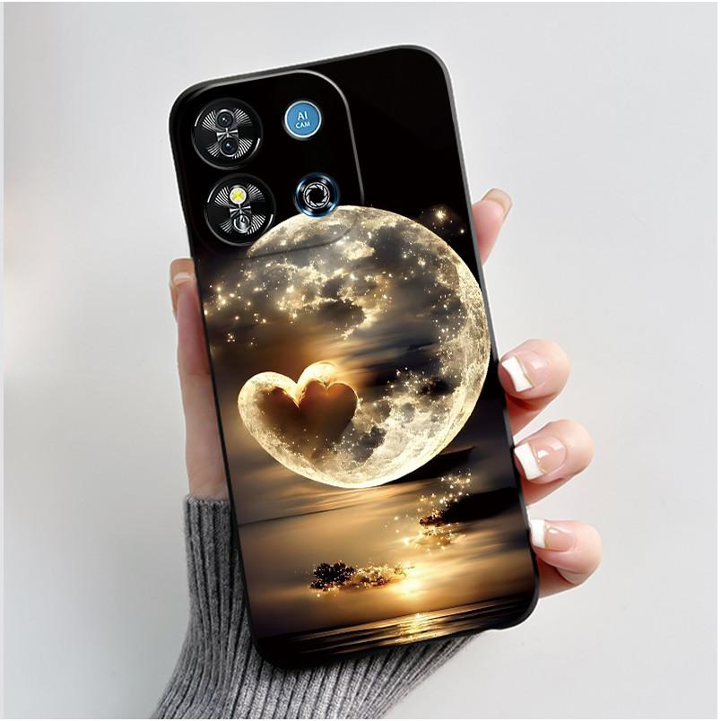 Для Oukitel C57S C57 Pro Plus Ultra Чехол BLU J12 Задняя крышка Милое Сердце Любви Кролик Черный ТПУ Мягкий Силикон Защитный Чехол для Телефона