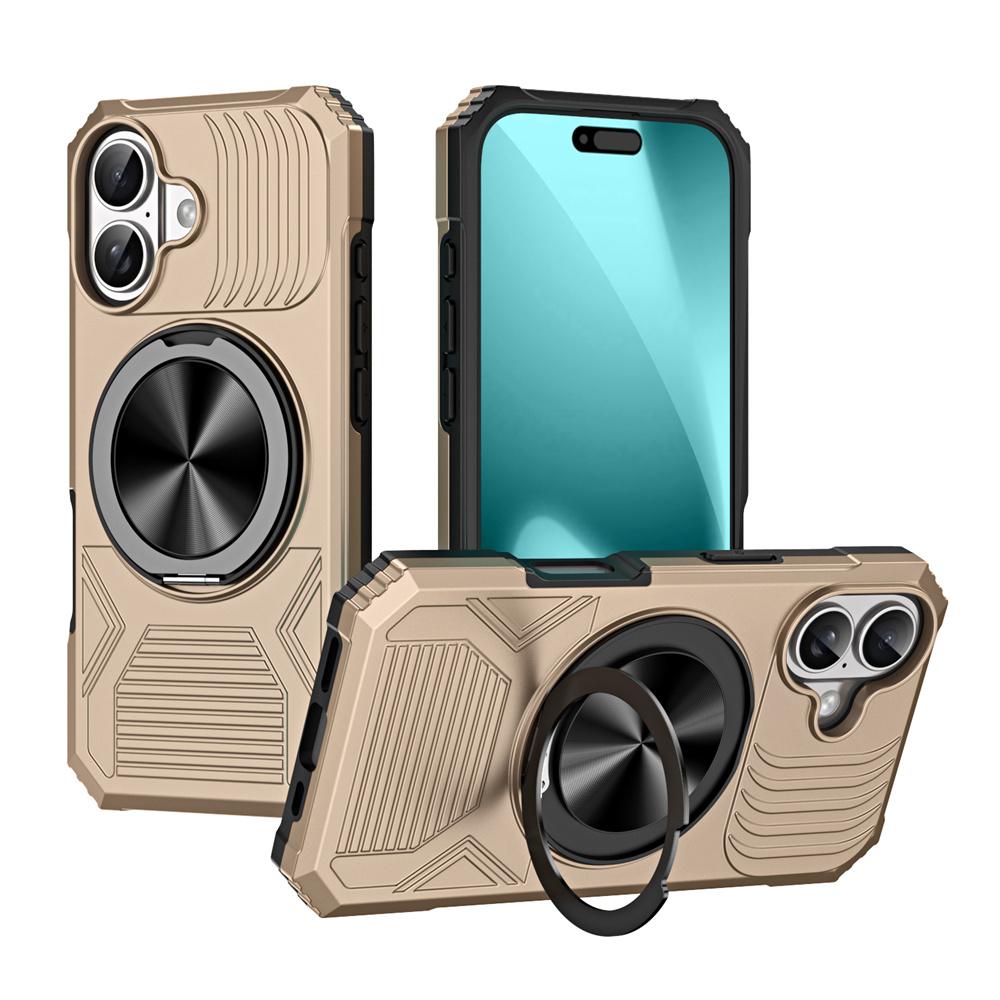Dual Layer Armor Magnetic Folding Stand Phone Case For iPhone 16 17 Pro Max Air 15 14 13 12 Non-slip Protector Back Cover