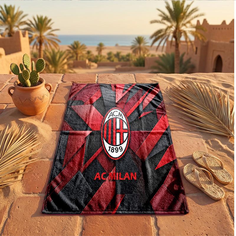 Пляжное полотенце из микрофибры с принтом AC Milan, быстросохнущее, впитывающее, большого размера, для пляжа, плавания, путешествий