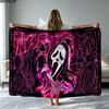 Mask Ghost Print Flannel Blanket High Quality Warm Comfortable Cover for All Seasons Perfect for Gifts Home Decor