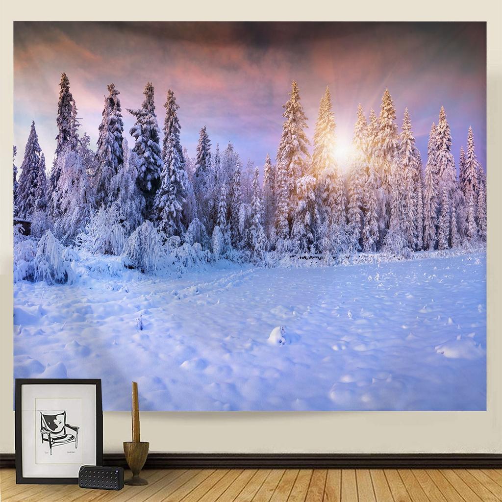 Гобелен Рождественская снежная сцена серии фон висит ткань дома гостиная спальня прикроватный настенный гобелен