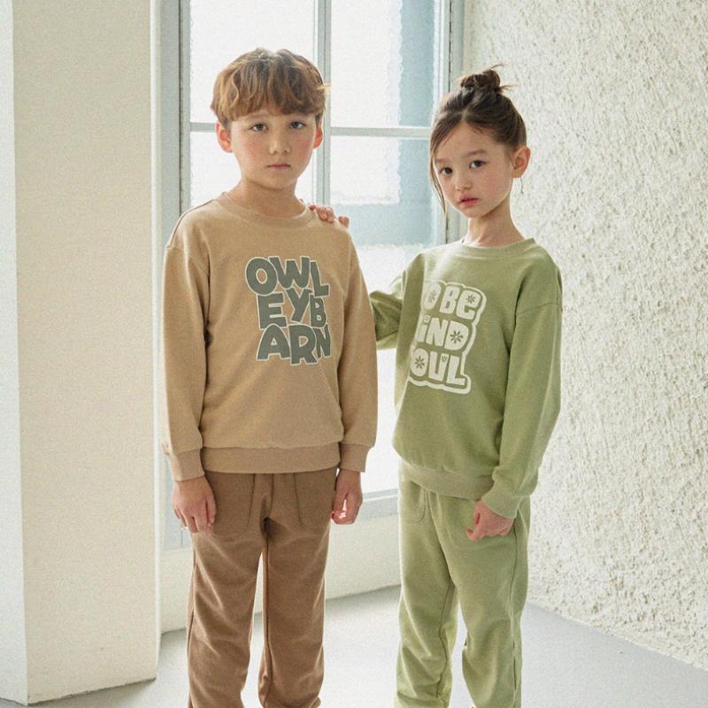 Оливан Простой Графический Свитшот Топ и Низ Зеленый