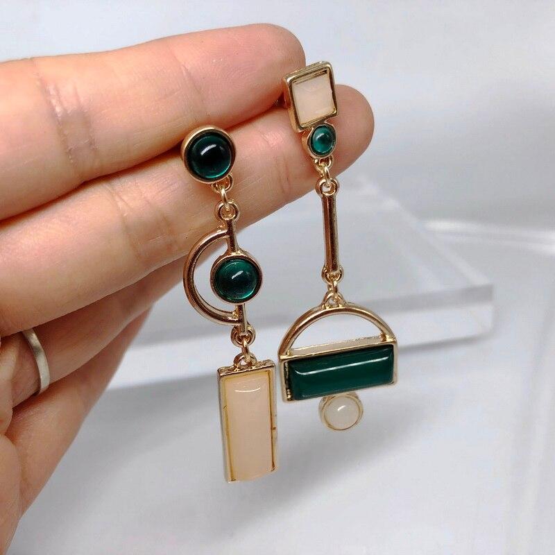 Классические геометрические серьги для женщин, смешанные коктейльные серьги из акрилового камня, ювелирные изделия