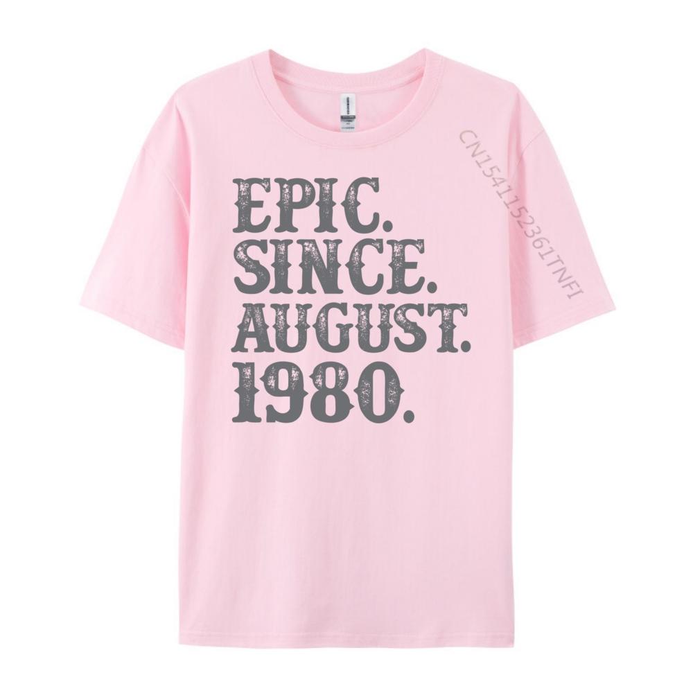 40 Epic Since August 1980 Birth Year Legendary Red And Black Graphic T Shirt Blank T Shirt 100 Cotton T Shirts Lovers Day