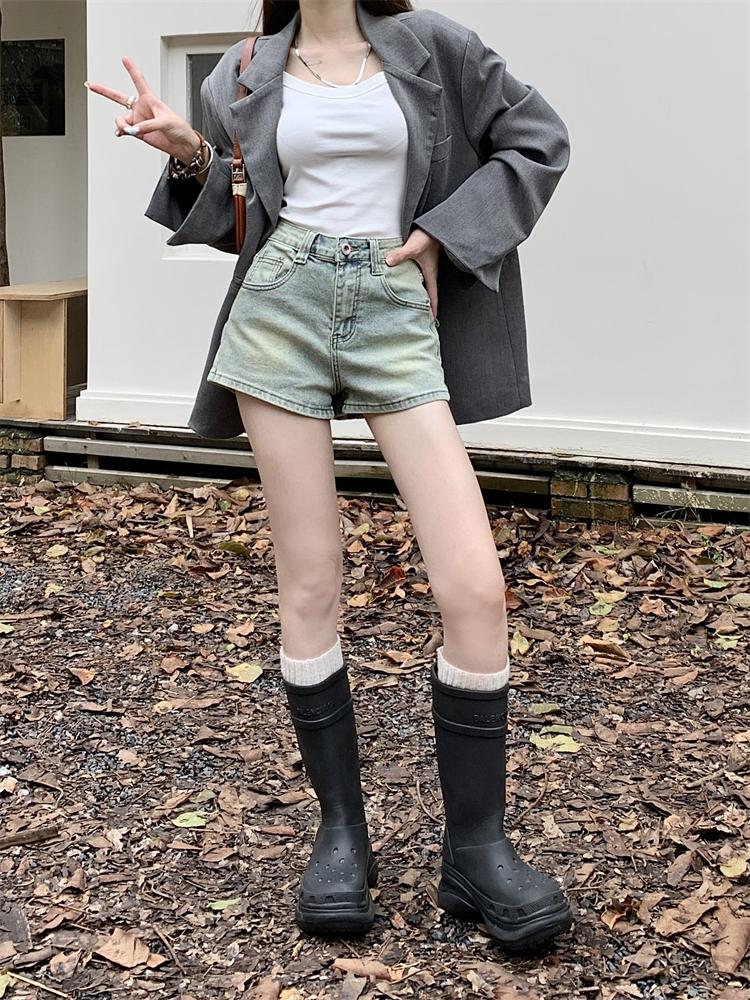 American Retro Y2k Denim Shorts Women Fashion Streetwear High Waisted Jeans Pants Female Casual Summer Jean Shorts Pockets 90s