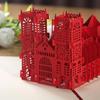 3D Стерео Креативность Часовня Башня Бумажный Силуэт День Рождения Подарочная Открытка Посткарточка