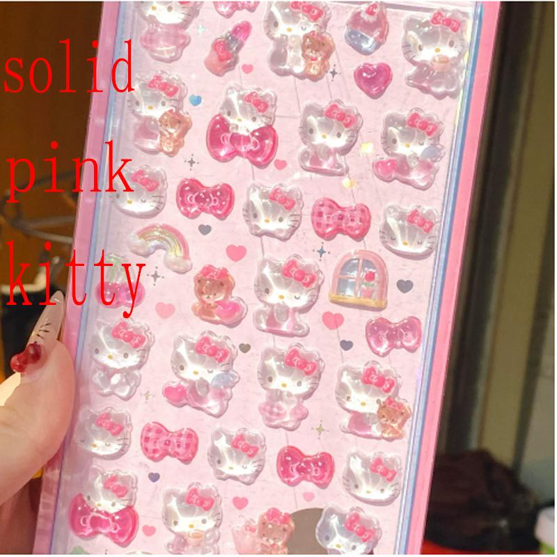 tyle Anime Sanrio Kuromi Hellokitty Hangyodon Cinnamoroll 3Dtransparent Jelly Sticker Crystal Decorative Stickers Casesdiy Toy