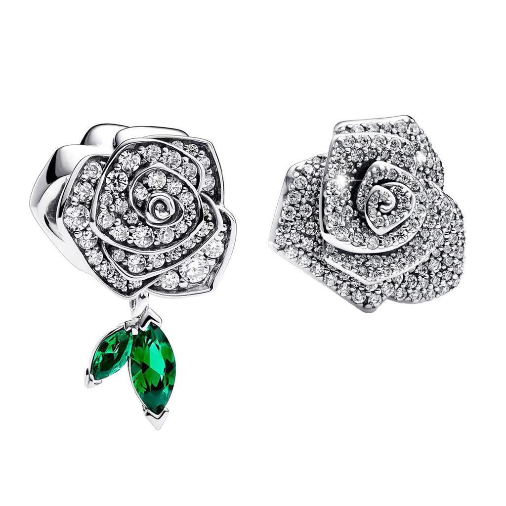 Посеребренные бусины в виде розы из серебра 925 пробы для браслетов и ожерелий Pandora в стиле легкой роскоши