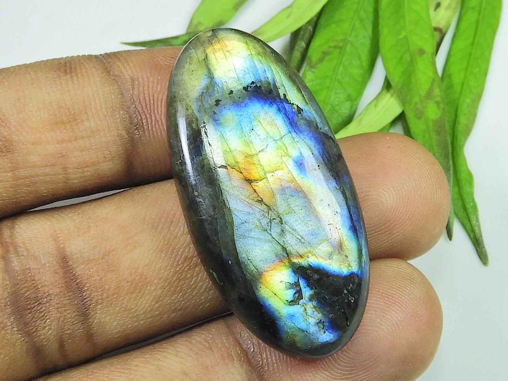 20X40MM Natural Labradorite Multi Purple Oval Cabochon Loose Gemstone 51Cts. SK-4053