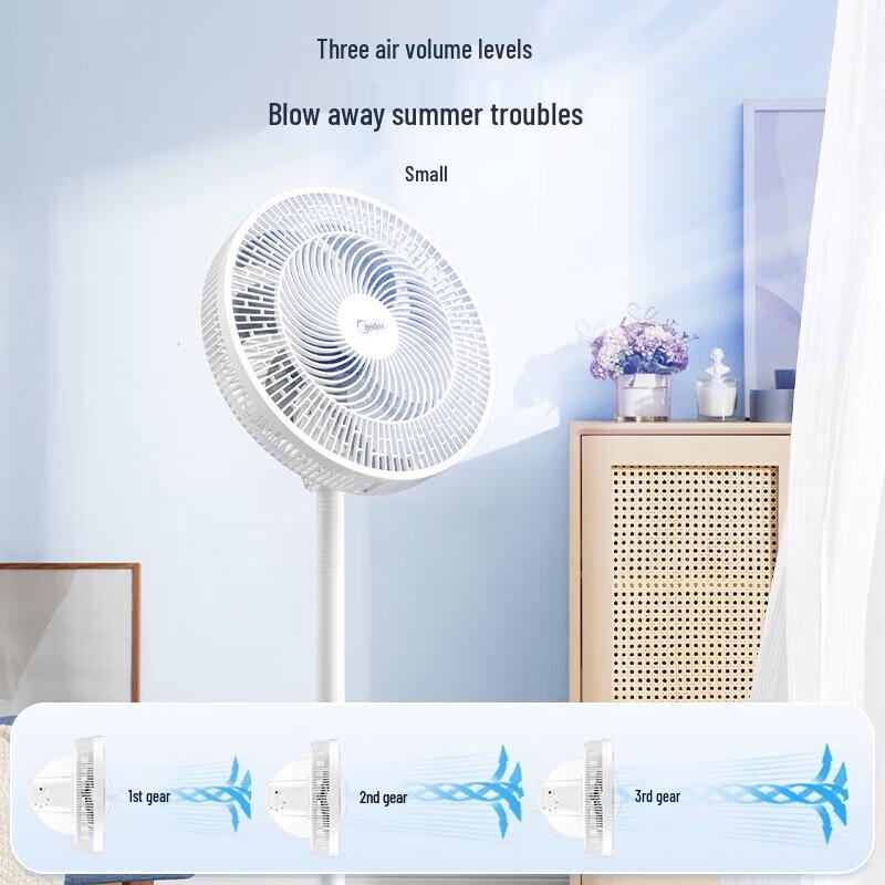 Midea Напольный вентилятор с 7 лопастями, вилка CN (адаптер в комплекте)