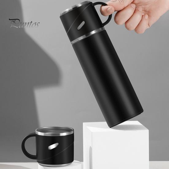 Портативная бутылка для воды из нержавеющей стали, герметичная двухслойная чашка с вакуумной изоляцией, большая емкость, пищевая посуда для напитков, модная автомобильная кружка для воды