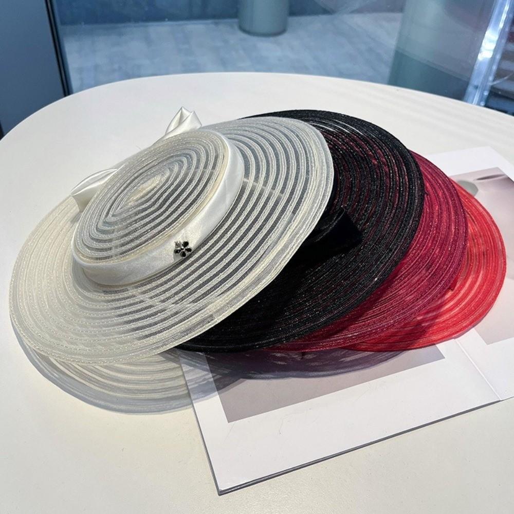 Elegant Wide Brim Fascinator Sun Protection Mesh Fascinator Fashion Kentucky Hat Women’s