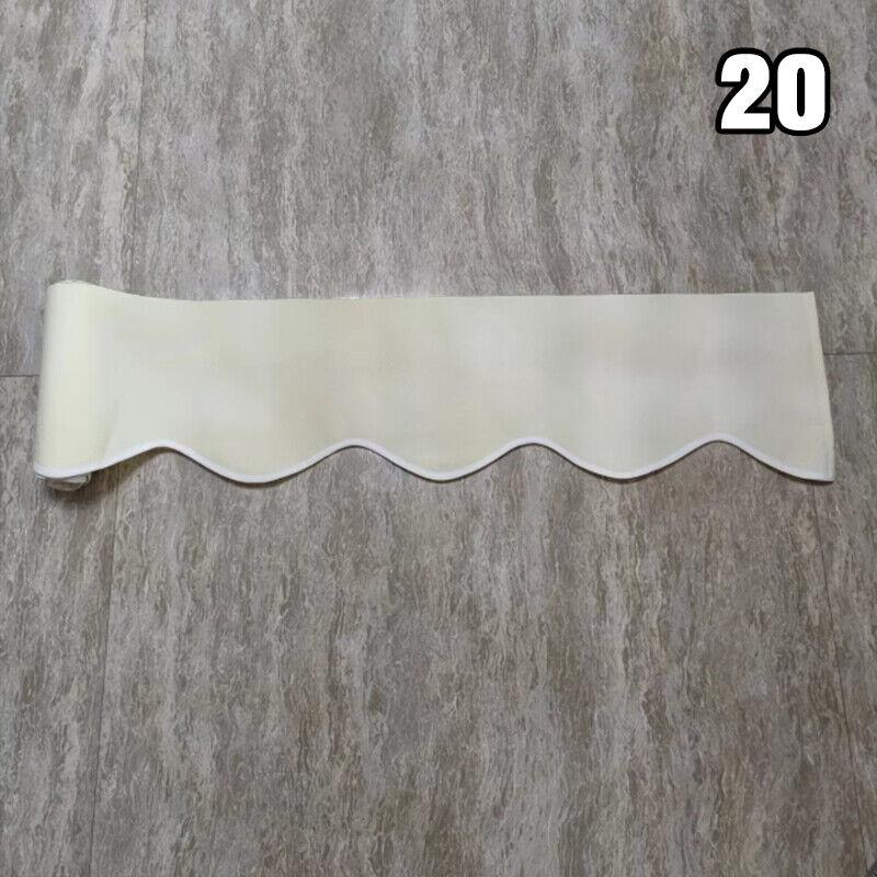 Waterproof Wavy Valance Sun Shade Canopy Patio Awning Store Banner Replacement Durable Sunshade Canopy Cloth Gray Beige Strips